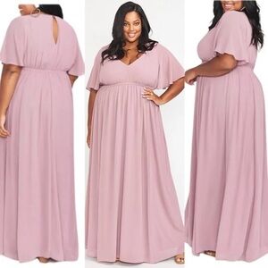 Show me Your MuMu Emily Empire Maxi Dress Antique Rose Bridesmaid Maternity Gown